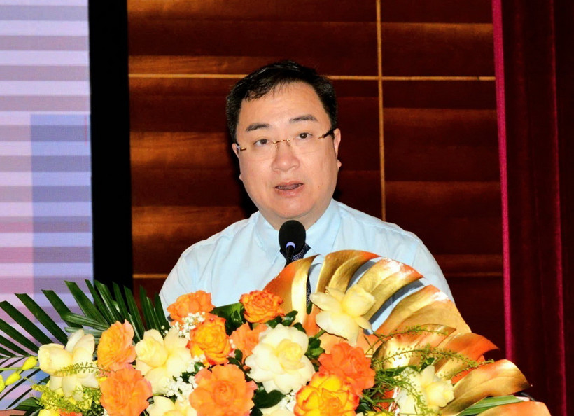 Ông Đặng Xuân Phương, Phó Bí thư Tỉnh ủy Quảng Ninh phát biểu khai mạc Hội thảo. (Ảnh: Thanh Vân/TTXVN)