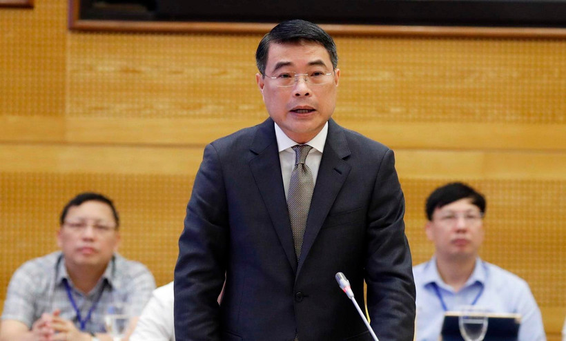 Thống đốc Ngân hàng Nhà nước Lê Minh Hưng phát biểu. (Ảnh: Thống Nhất/TTXVN)