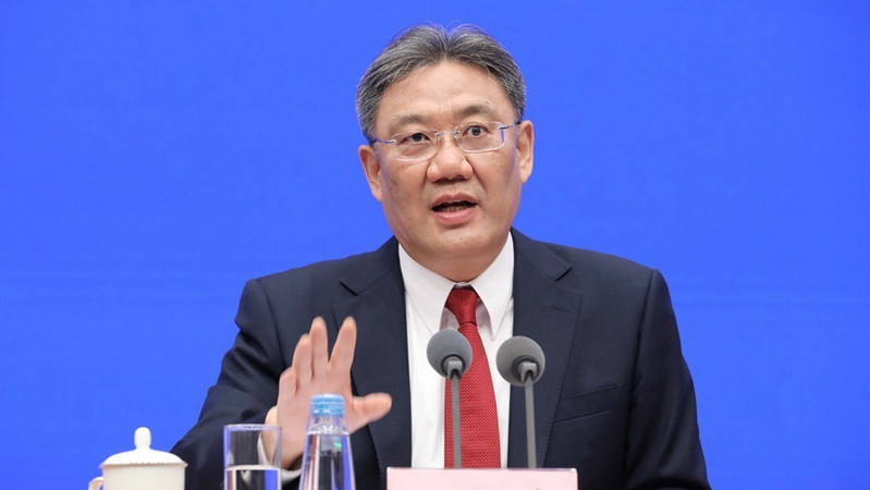 Bộ trưởng Thương mại Trung Quốc Vương Văn Đào trong một cuộc họp tại Bắc Kinh. (Ảnh: CFP/TTXVN)