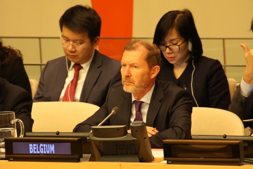 Đại sứ Bỉ tại Liên hợp quốc Marc Pecsteen de Buytswerve, nước đảm nhận vị trí Chủ tịch HĐBA tháng 2/2020. (Ảnh: Hữu Thanh/TTXVN)