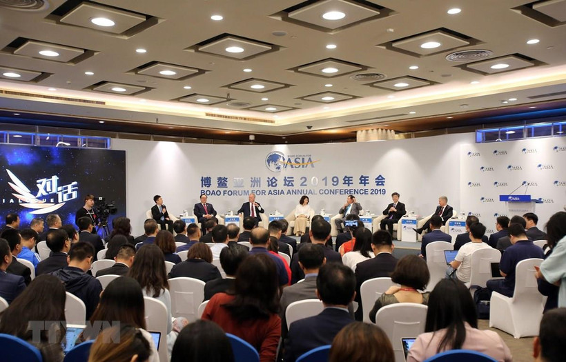 Toàn cảnh một phiên thảo luận của Hội nghị thường niên của Diễn đàn châu Á Bác Ngao tại Hải Nam, Trung Quốc, ngày 27/3/2019. (Ảnh: THX/ TTXVN)