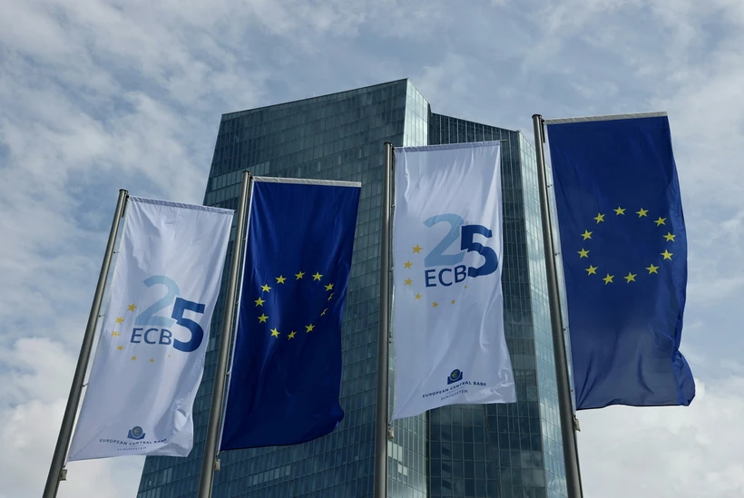 Trụ sở Ngân hàng Trung ương châu Âu (ECB) tại Frankfurt am Main, Đức. (Ảnh: AFP/TTXVN)