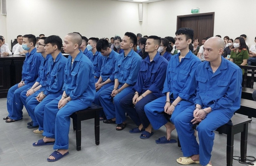 Các bị cáo tại phiên tòa. (Nguồn: báo Công an Nhân dân)