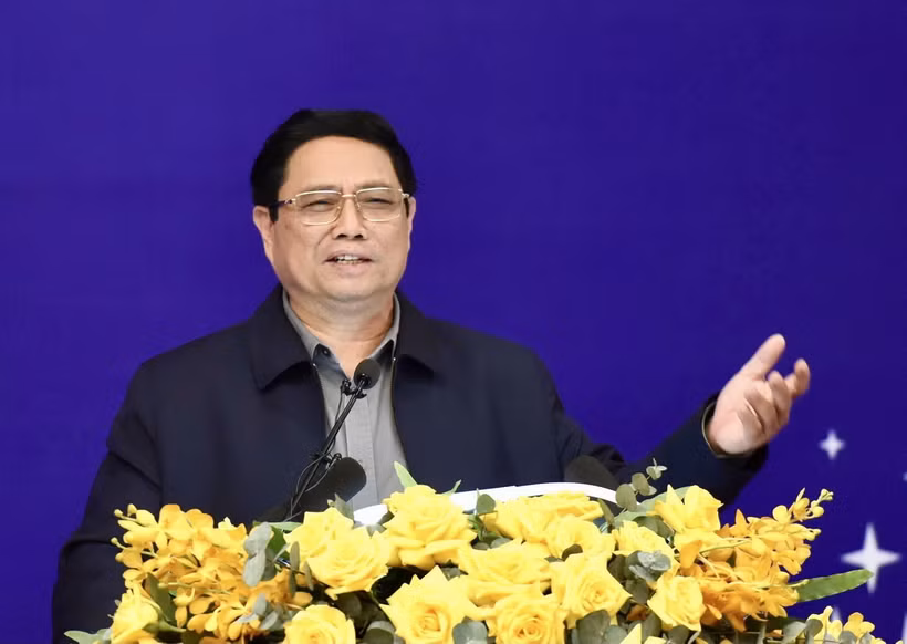 Thủ tướng Phạm Minh Chính kết luận buổi làm việc. (Ảnh: Dương Giang/TTXVN)
