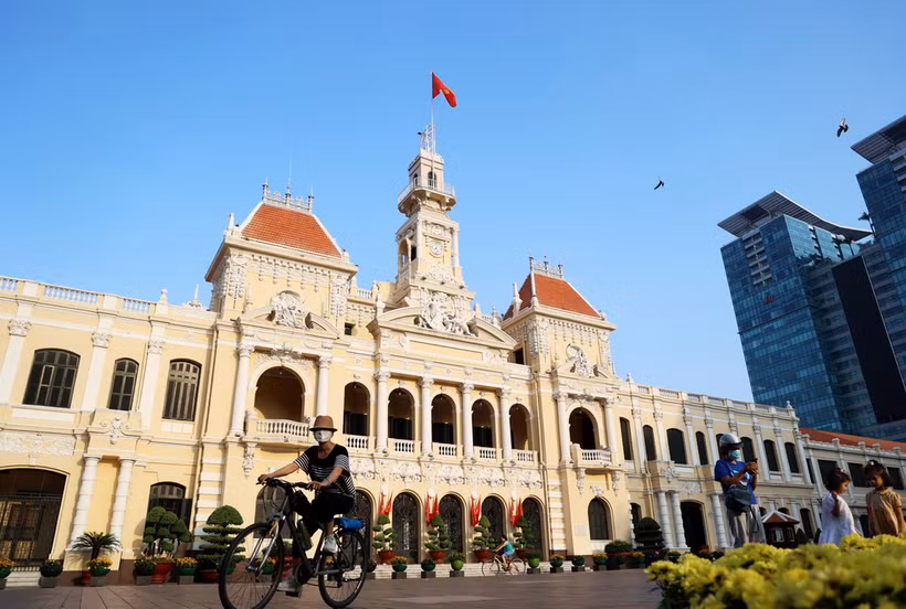 Trụ sở Hội đồng Nhân dân, Ủy ban Nhân dân Thành phố Hồ Chí Minh. (Ảnh: Hồng Đạt/TTXVN)