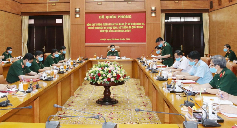 Quang cảnh buổi làm việc. (Ảnh: Hồng Pha/TTXVN phát)