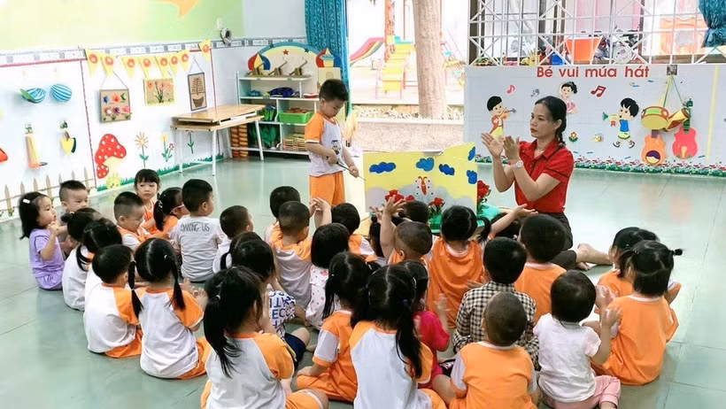 Một giờ học của học sinh Mẫu giáo. (Ảnh minh họa: Hoàng Nhị/TTXVN)