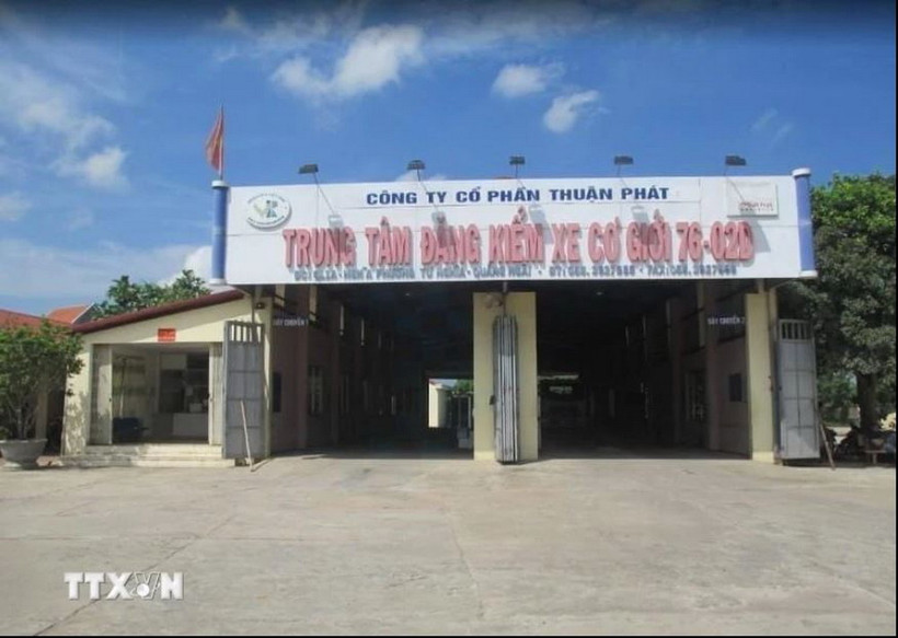 Trung tâm đăng kiểm xe cơ giới 76-02D. (Ảnh: TTXVN phát)