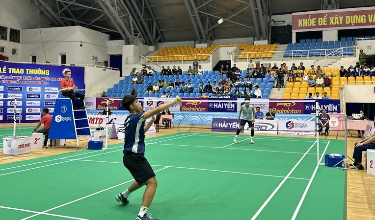Trận thi đấu giữa đội Bắc Ninh và Lâm Đồng. (Ảnh: Thanh Thủy/TTXVN)