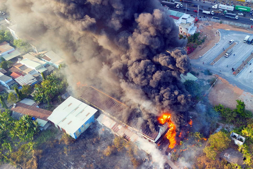 Hiện trường vụ cháy. (Nguồn: báo Lao động)