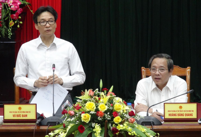 Phó Thủ tướng Vũ Đức Đam phát biểu tại buổi làm việc. (Ảnh: Đức Thọ/TTXVN) 