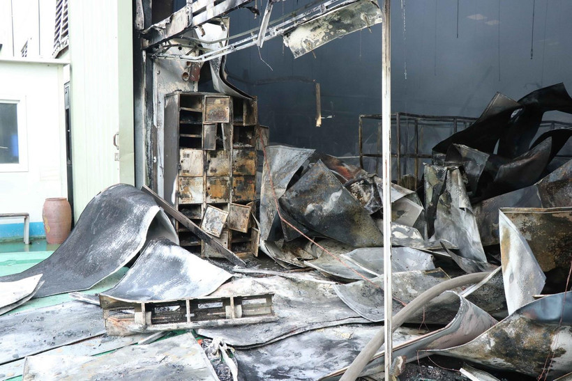 Hiện trường vụ cháy. (Ảnh: Thái Hùng/TTXVN)