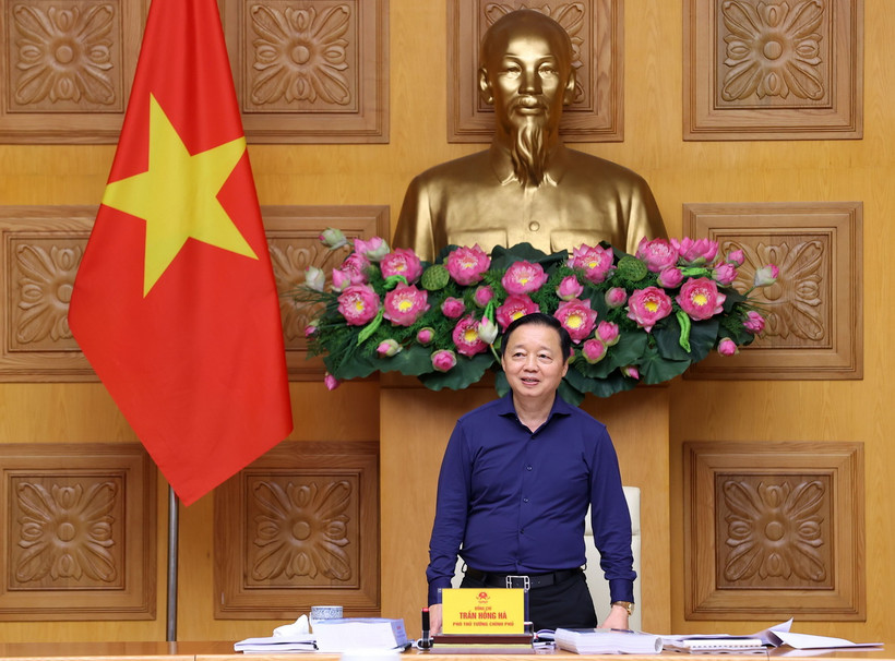 Phó Thủ tướng Trần Hồng Hà phát biểu chỉ đạo. (Ảnh: Văn Điệp/TTXVN)