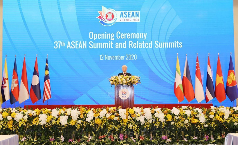 Tổng Bí thư, Chủ tịch nước Nguyễn Phú Trọng phát biểu chào mừng tại Lễ khai mạc. (Ảnh: Trí Dũng/TTXVN)