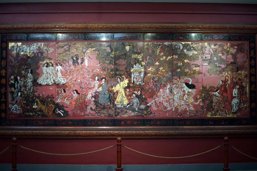 Bức tranh Vườn xuân Bắc Trung Nam trước khi bị can thiệp (Nguồn: Quỹ Di sản)