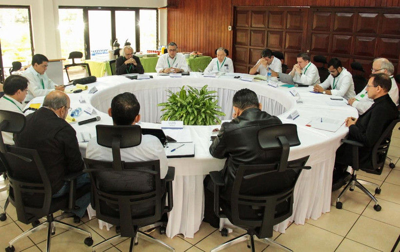 Toàn cảnh cuộc đối thoại quốc gia giải quyết khủng hoảng tại Managua, Nicaragua, ngày 27/2 vừa qua. (Ảnh: AFP/TTXVN)