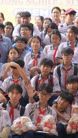 Ngày hội tuyển sinh Cao đẳng Bách khoa Sài Gòn trở thành điểm hẹn hướng nghiệp của hơn 1.000 học sinh các trường THCS và THPT tại thành phố Hồ Chí Minh. (Ảnh: Khánh Ly/Vietnam+)