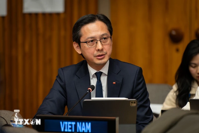Đại sứ Đỗ Hùng Việt, Trưởng Phái đoàn thường trực Việt Nam tại Liên hợp quốc. (Ảnh: TTXVN phát)