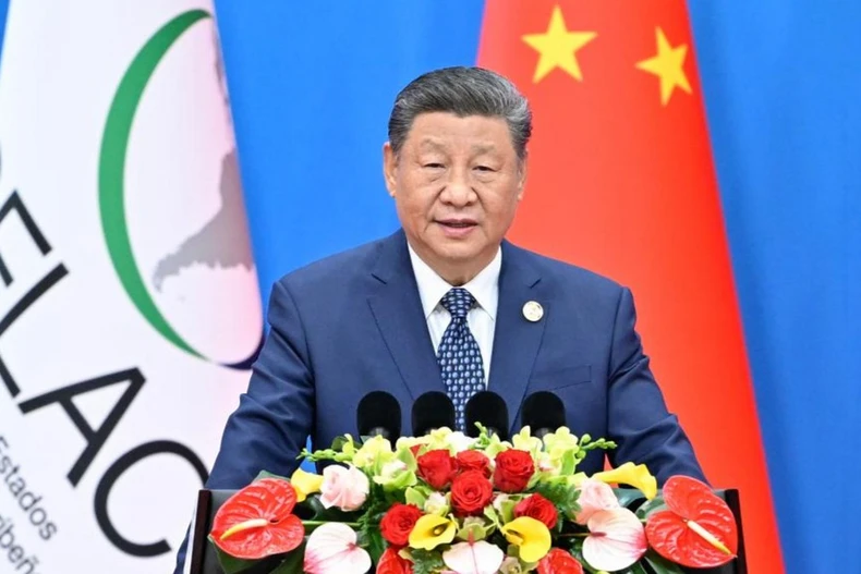 Chủ tịch Trung Quốc Tập Cận Bình phát biểu tại lễ khai mạc Hội nghị Bộ trưởng lần thứ tư của Diễn đàn Trung Quốc và Cộng đồng các quốc gia Mỹ Latinh và Caribe tại Bắc Kinh, Trung Quốc, ngày 13/5. (Ảnh: Tân hoa xã)