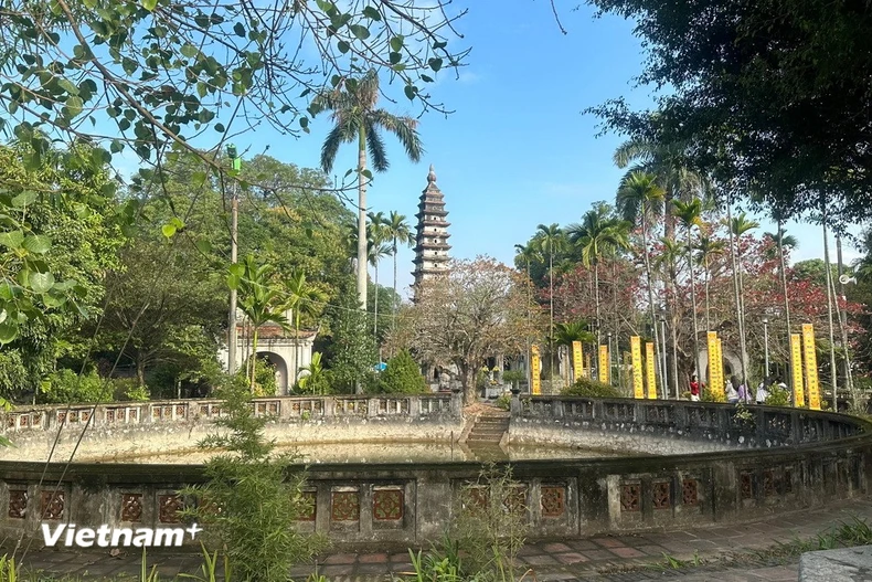 Tháp Phổ Minh - điểm nhấn của chùa Phổ Minh. (Ảnh: Bích Hằng/Vietnam+)