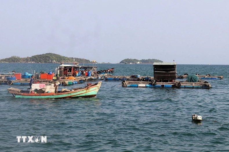 Vùng biển An Thới, nơi đầu tư dự án nâng cấp, mở rộng cảng cá An Thới. (Ảnh: Lê Huy Hải/TTXVN)