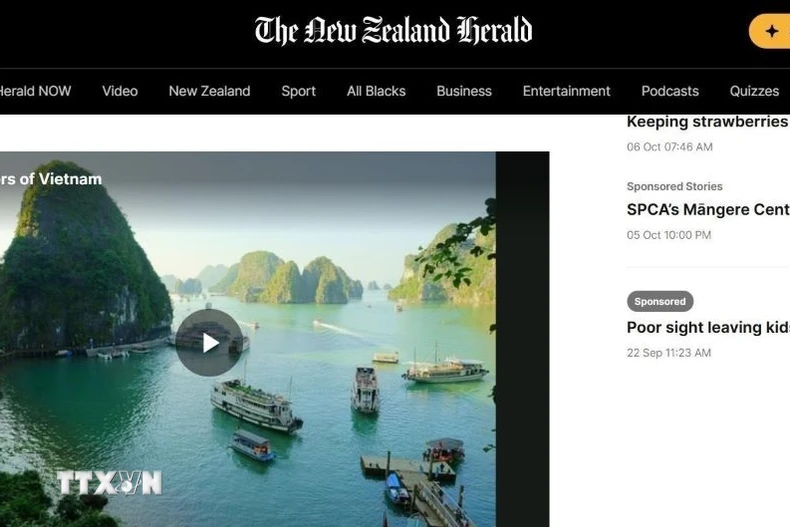 Clip vẻ đẹp Việt Nam được đăng tải trong bài viết với lời chú thích "Người dân địa phương tiết lộ nền văn hóa phong phú và những bí mật mà nhiều sách hướng dẫn du lịch bỏ qua." (Ảnh: TTXVN phát)