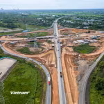 Toàn cảnh dự án thi công cải tạo, nâng cấp nút giao Quốc lộ 14B với cao tốc Đà Nẵng - Quảng Ngãi. (Ảnh: Thanh Phong/Vietnam+)