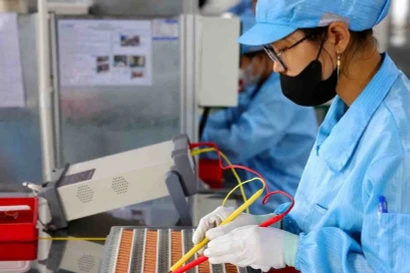 Sản xuất linh kiện điện tử. (Nguồn: TTXVN)