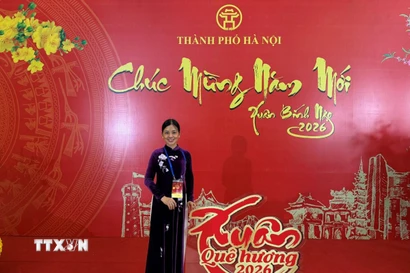 Chị Nguyễn Thị Liên, Chủ nhiệm Câu lạc bộ Tiếng Việt tại Malaysia, Phó Chủ tịch Hội Phụ nữ Việt Nam tại Malaysia. (Ảnh: Diệp Trương/TTXVN)