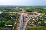 Dự án cao tốc Vạn Ninh - Cam Lộ, trong hình là một trong 4 điểm nút liên thông của toàn tuyến cao tốc. (Ảnh: Thanh Phong/Vietnam+)