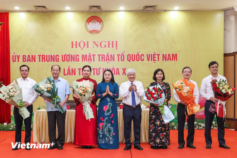 Các đồng chí được hiệp thương cử giữ chức Phó Chủ tịch Ủy ban Trung ương Mặ trận Tổ quốc Việt Nam. (Ảnh: PV/Vietnam+)