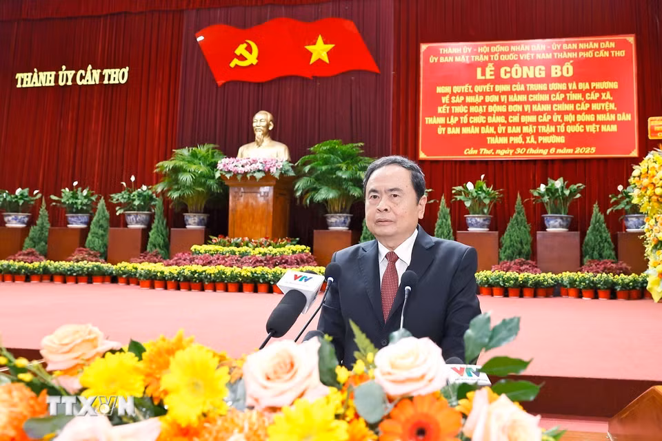 Chủ tịch Quốc hội Trần Thanh Mẫn phát biểu chỉ đạo. (Ảnh: Doãn Tấn/TTXVN)