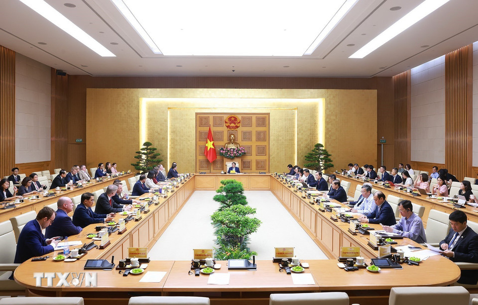 Quang cảnh buổi tọa đàm với các doanh nghiệp của Vương quốc Anh. (Ảnh: Dương Giang/TTXVN)