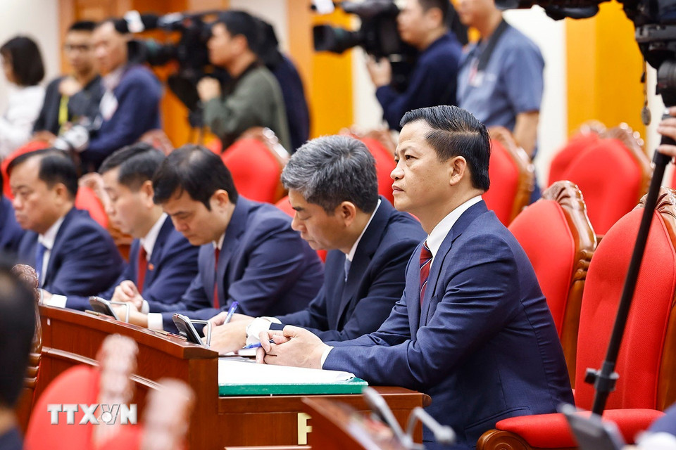 Các đại biểu dự khai mạc Hội nghị lần thứ 15 Ban Chấp hành Trung ương Đảng khóa XIII. (Ảnh: Doãn Tấn/TTXVN)