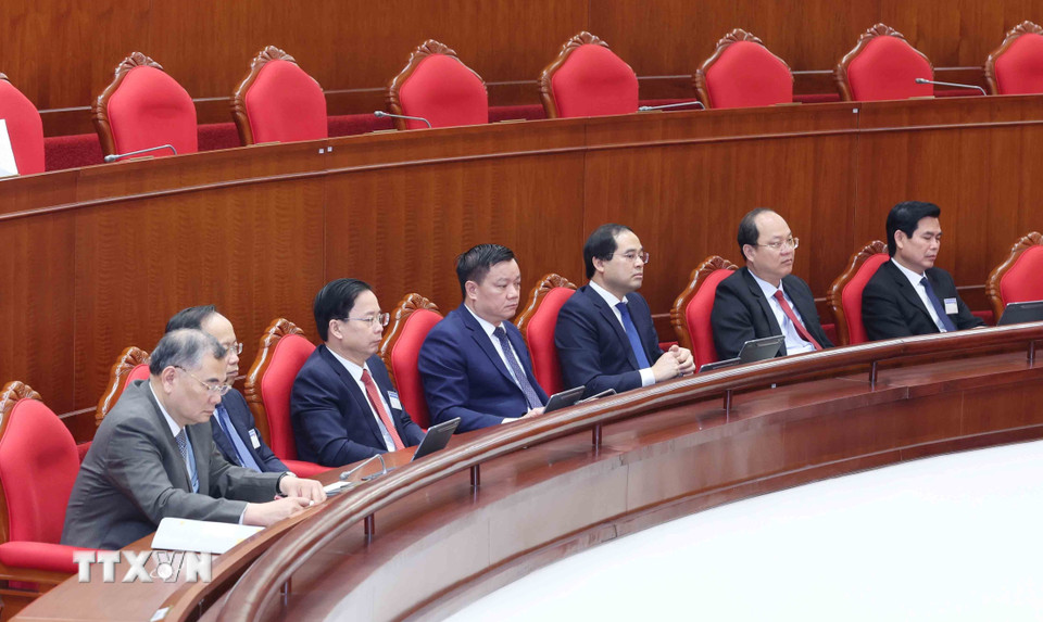 Các đại biểu dự khai mạc Hội nghị lần thứ 15 Ban Chấp hành Trung ương Đảng khóa XIII. (Ảnh: Phương Hoa/TTXVN)