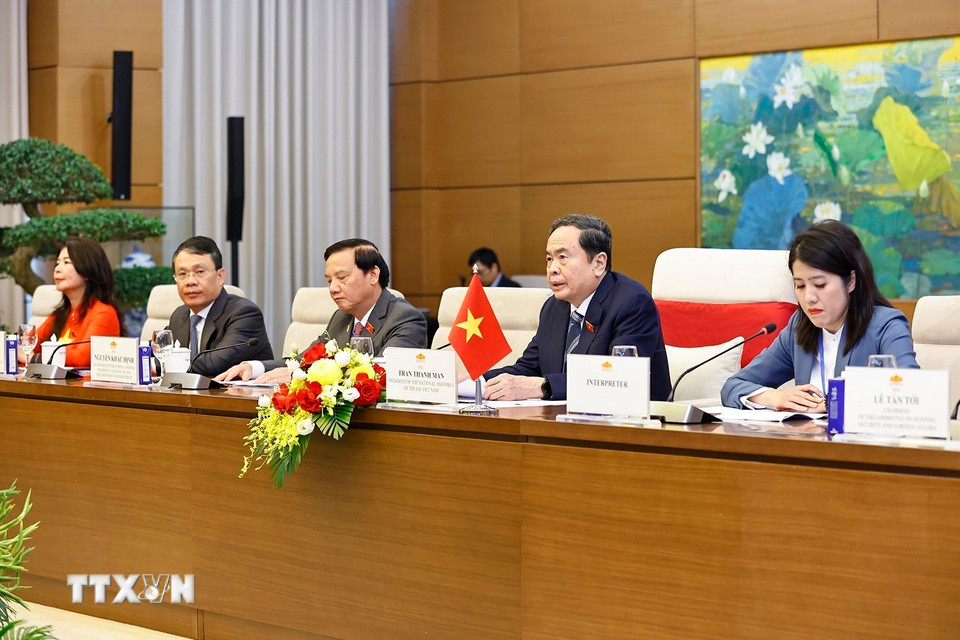 Chủ tịch Quốc hội Trần Thanh Mẫn phát biểu. (Ảnh: Doãn Tấn/TTXVN)