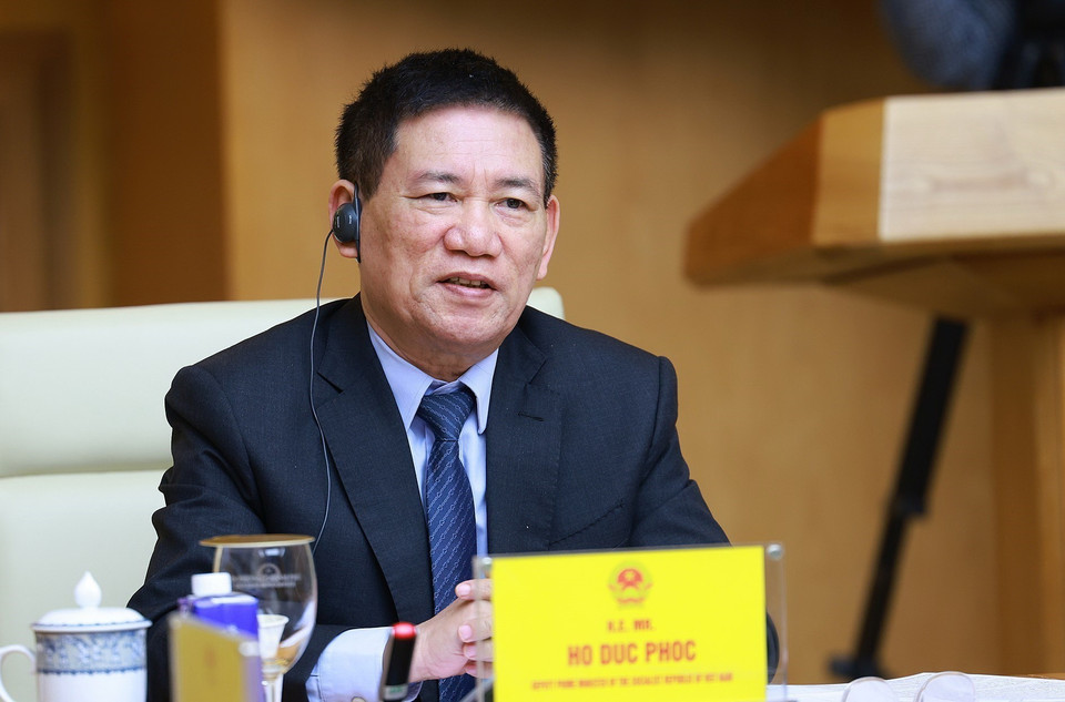 Phó Thủ tướng Hồ Đức Phớc phát biểu. (Ảnh: Dương Giang/TTXVN)