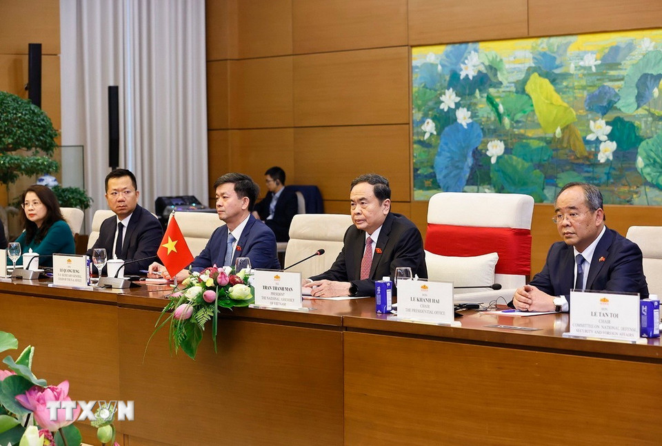 Chủ tịch Quốc hội Trần Thanh Mẫn phát biểu. (Ảnh: Doãn Tấn/TTXVN)