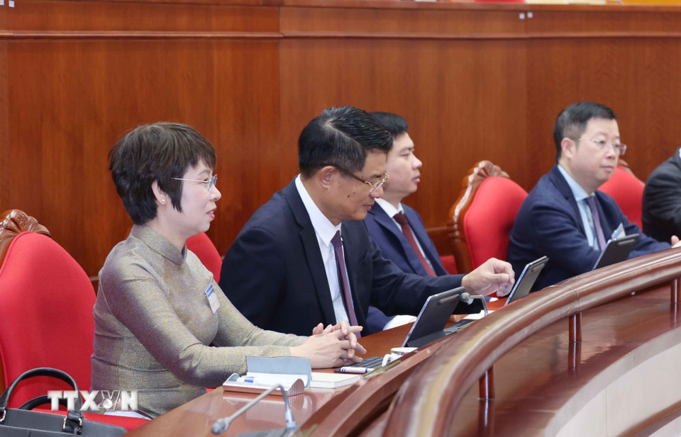 Các đại biểu dự khai mạc Hội nghị lần thứ 15 Ban Chấp hành Trung ương Đảng khóa XIII. (Ảnh: Phương Hoa/TTXVN)