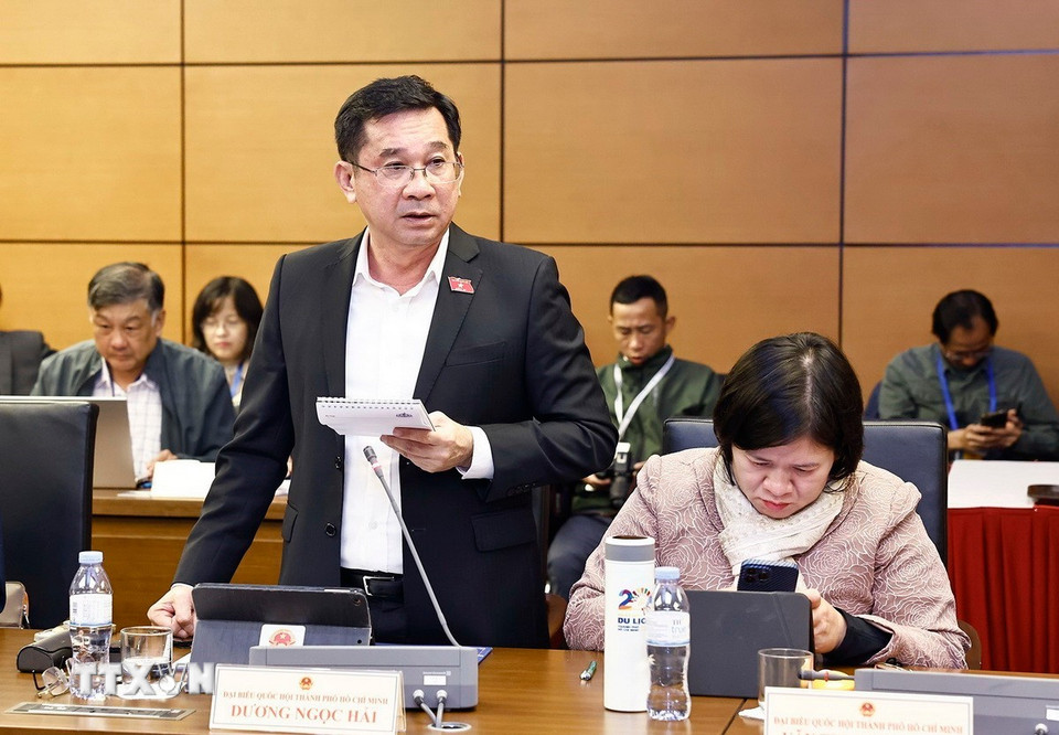 Đại biểu Quốc hội Thành phố Hồ Chí Minh Dương Ngọc Hải phát biểu ý kiến. (Ảnh: Doãn Tấn/TTXVN)