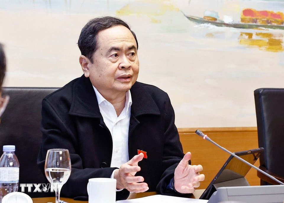 Chủ tịch Quốc hội Trần Thanh Mẫn phát biểu. (Ảnh: Doãn Tấn/TTXVN)