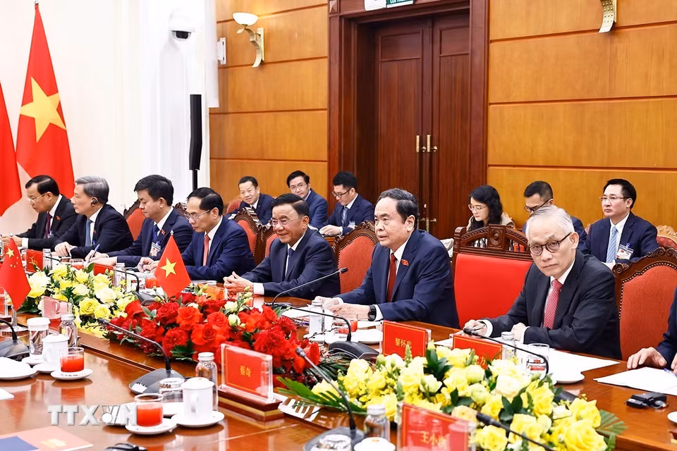 Chủ tịch Quốc hội Trần Thanh Mẫn phát biểu. (Ảnh: Doãn Tấn/TTXVN)