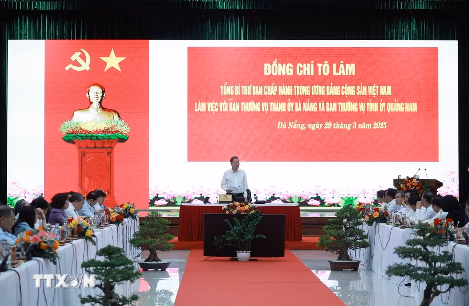 Tổng Bí thư Tô Lâm phát biểu chỉ đạo. (Ảnh: Thống Nhất/TTXVN)