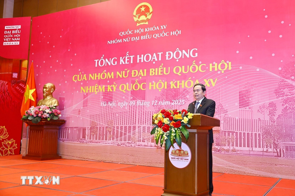 Chủ tịch Quốc hội Trần Thanh Mẫn phát biểu. (Ảnh: Doãn Tấn/TTXVN)