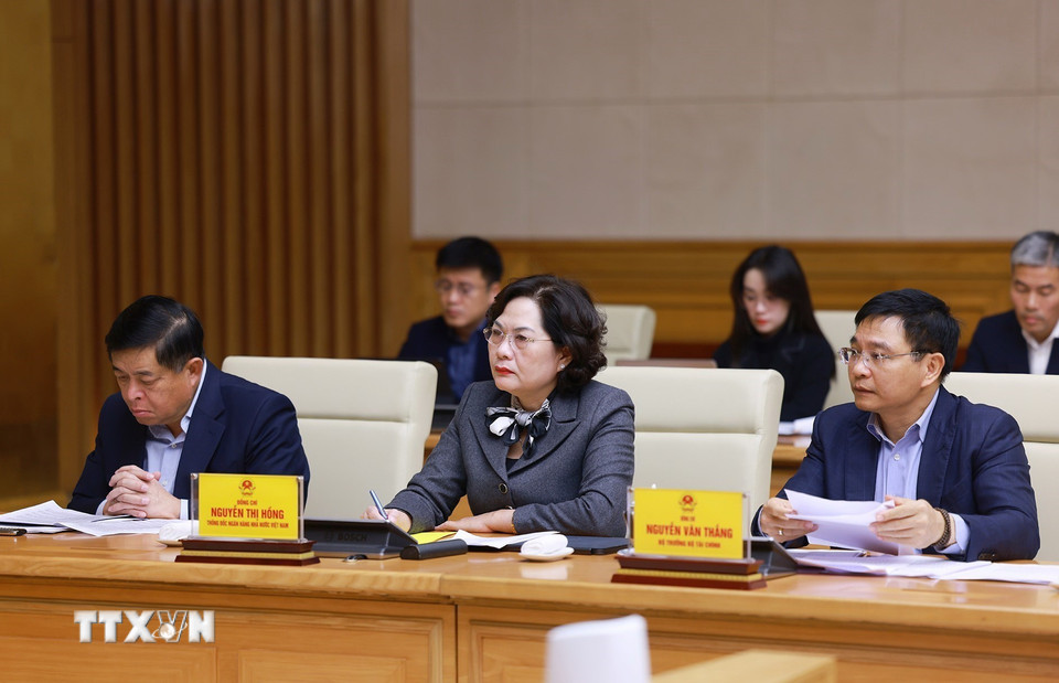 Đại diện các bộ, ngành tham dự phiên họp của Ban Chỉ đạo Trung ương triển khai xóa nhà tạm, nhà dột nát. (Ảnh: Dương Giang/TTXVN)