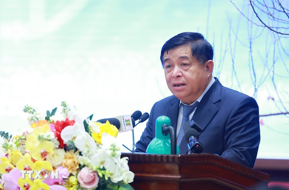 Bộ trưởng Bộ Kế hoạch và Đầu tư Nguyễn Chí Dũng phát biểu. (Ảnh: Dương Giang/TTXVN)