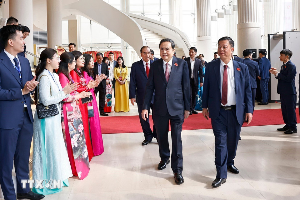 Chủ tịch Quốc hội Trần Thanh Mẫn dự Lễ kỷ niệm. (Ảnh: Doãn Tấn/TTXVN)