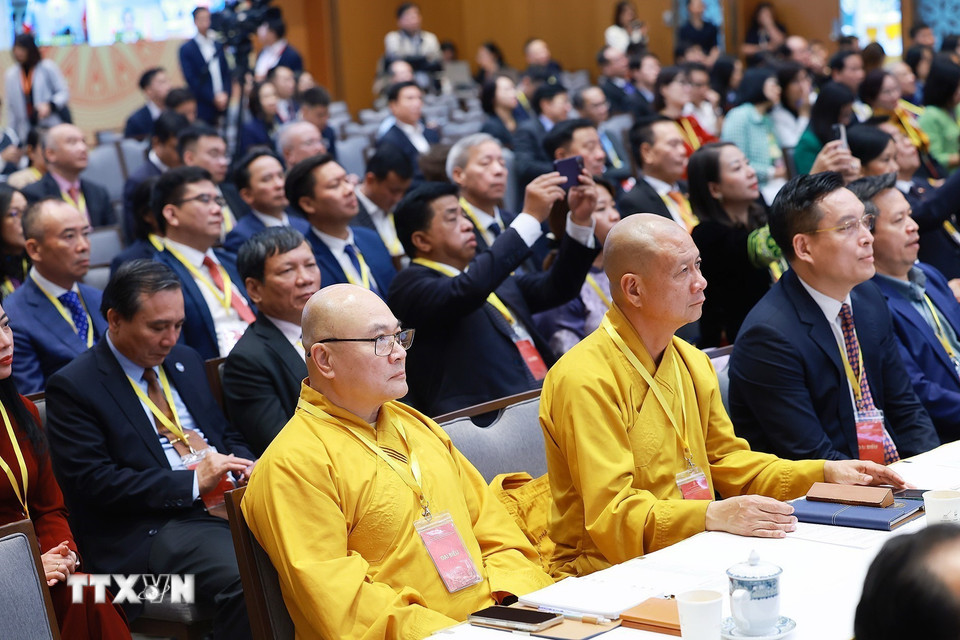 Các đại biểu dự Hội nghị toàn quốc tổng kết công tác đối với người Việt Nam ở nước ngoài. (Ảnh: Dương Giang/TTXVN)