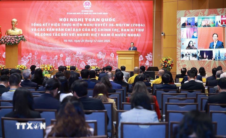 Hội nghị toàn quốc tổng kết công tác đối với người Việt Nam ở nước ngoài. (Ảnh: Dương Giang/TTXVN)