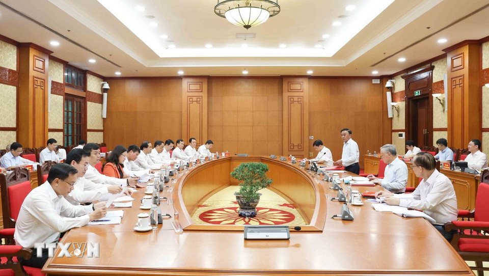 Quang cảnh buổi làm việc. (Ảnh: Phương Hoa/TTXVN)